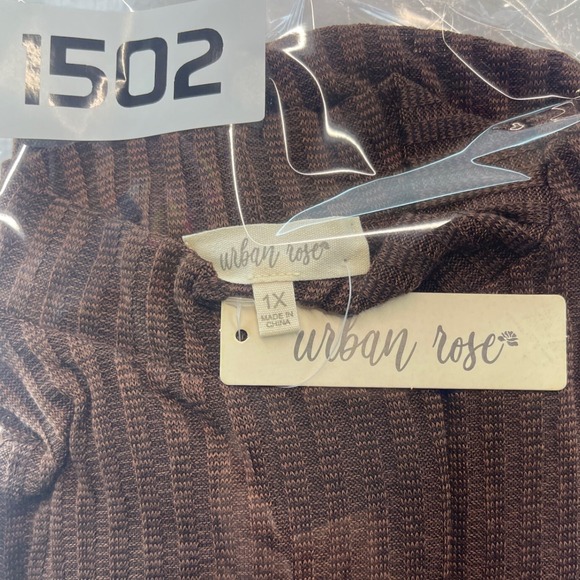 Urban Rose 1X Brown Ribbed‎ Knit Sleeveless Bodycon Mini Dress Women's - Picture 6 of 6